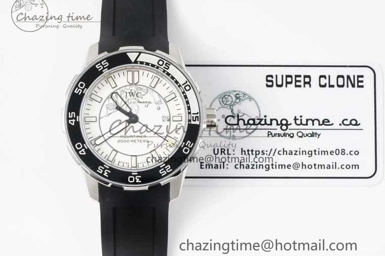 MIROTIME 0108 Premium Aquatimer Automatic SS RSF 1:1 Best Edition White Black Dial on Black Rubber Strap A 7067